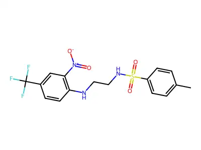 4-methyl-N-{2-[2-nitro-4-(trifluoromethyl)anilino]ethyl}benzenesulfonamide structure
