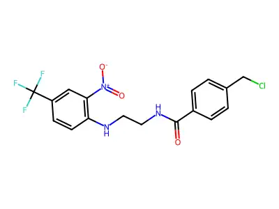 4-(chloromethyl)-N-{2-[2-nitro-4-(trifluoromethyl)anilino]ethyl}benzamide structure
