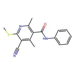 5-cyano-2,4-dimethyl-6-(methylsulfanyl)-N-phenylnicotinamide structure