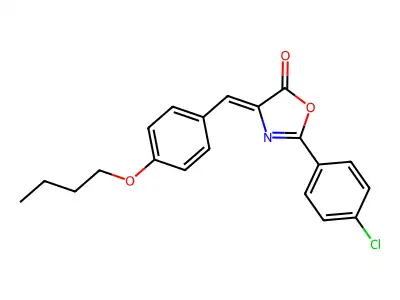 (4Z)-4-[(4-butoxyphenyl)methylidene]-2-(4-chlorophenyl)-1,3-oxazol-5-one structure