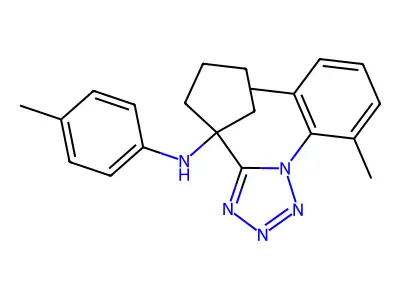 N-[1-[1-(2,6-dimethylphenyl)tetrazol-5-yl]cyclopentyl]-4-methylaniline structure