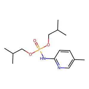 N-[bis(2-methylpropoxy)phosphoryl]-5-methylpyridin-2-amine structure