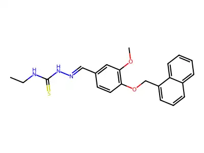 (2E)-N-ethyl-2-[3-methoxy-4-(naphthalen-1-ylmethoxy)benzylidene]hydrazinecarbothioamide structure