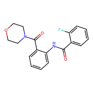2-fluoro-N-[2-(morpholine-4-carbonyl)phenyl]benzamide structure