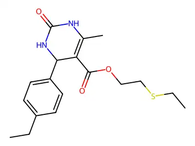 2-(ethylsulfanyl)ethyl 4-(4-ethylphenyl)-6-methyl-2-oxo-1,2,3,4-tetrahydropyrimidine-5-carboxylate structure