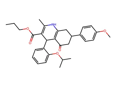 propyl 7-(4-methoxyphenyl)-2-methyl-5-oxo-4-[2-(propan-2-yloxy)phenyl]-1,4,5,6,7,8-hexahydroquinoline-3-carboxylate structure