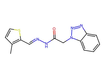 2-(1H-1,2,3-benzotriazol-1-yl)-N'-[(E)-(3-methylthiophen-2-yl)methylidene]acetohydrazide structure