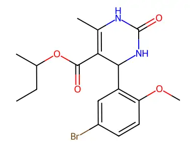 butan-2-yl 4-(5-bromo-2-methoxyphenyl)-6-methyl-2-oxo-1,2,3,4-tetrahydropyrimidine-5-carboxylate structure