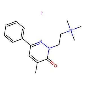 Ammonium, (2-(4-methyl-3-oxo-6-phenyl-2-(2H)pyridazinyl)ethyl)trimethyl-, iodide structure