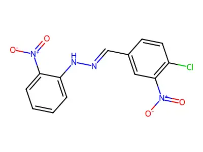 N-[(E)-(4-chloro-3-nitrophenyl)methylideneamino]-2-nitroaniline structure