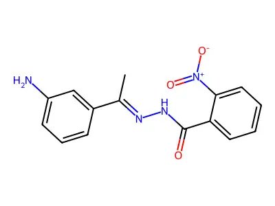 N-[1-(3-aminophenyl)ethylideneamino]-2-nitrobenzamide structure