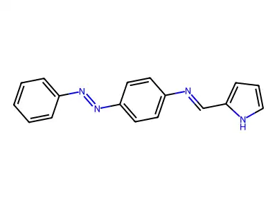 4-[(E)-phenyldiazenyl]-N-[(E)-1H-pyrrol-2-ylmethylidene]aniline structure