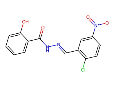 N'-{2-chloro-5-nitrobenzylidene}-2-hydroxybenzohydrazide structure