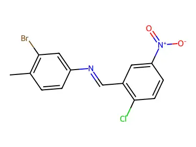 (E)-N-(3-Bromo-4-methylphenyl)-1-(2-chloro-5-nitrophenyl)methanimine structure
