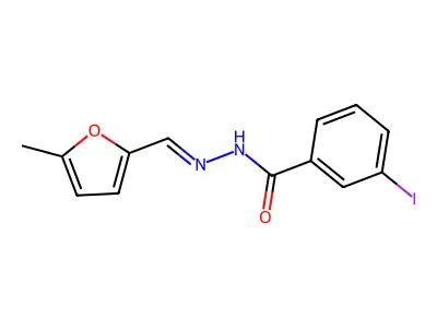 3-iodo-N-[(E)-(5-methylfuran-2-yl)methylideneamino]benzamide structure
