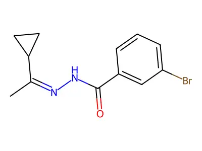 3-bromo-N-[(Z)-1-cyclopropylethylideneamino]benzamide structure