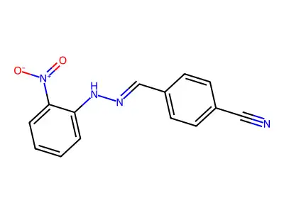 4-[(E)-[(2-nitrophenyl)hydrazinylidene]methyl]benzonitrile structure