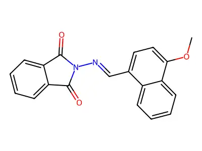 2-{[(4-methoxy-1-naphthyl)methylene]amino}-1H-isoindole-1,3(2H)-dione structure