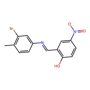 2-{[(3-Bromo-4-methylphenyl)imino]methyl}-4-nitrophenol structure