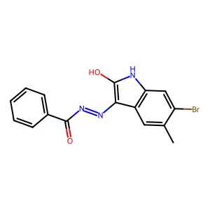 N'-(6-bromo-5-methyl-2-oxo-1,2-dihydro-3H-indol-3-ylidene)benzohydrazide structure