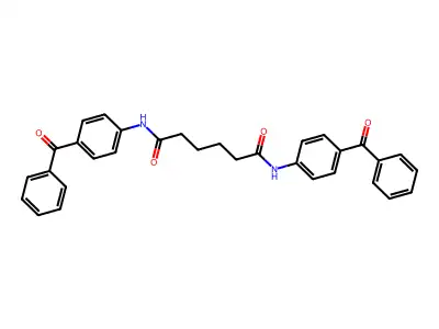 N,N'-bis(4-benzoylphenyl)hexanediamide structure
