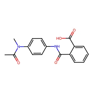 2-({4-[Acetyl(methyl)amino]anilino}carbonyl)benzoic acid structure