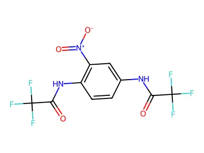 2,2,2-trifluoro-N-[3-nitro-4-[(2,2,2-trifluoroacetyl)amino]phenyl]acetamide structure