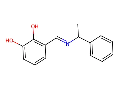 3-{[(1-Phenylethyl)imino]methyl}-1,2-benzenediol structure