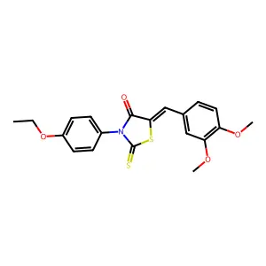 (5Z)-5-[(3,4-dimethoxyphenyl)methylidene]-3-(4-ethoxyphenyl)-2-sulfanylidene-1,3-thiazolidin-4-one structure