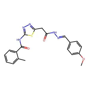 5-[(2-Methylbenzoyl)amino]-1,3,4-thiadiazole-2-acetic acid 2-[(4-methoxyphenyl)methylene]hydrazide structure