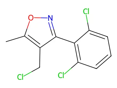 4-(Chloromethyl)-3-(2,6-dichlorophenyl)-5-methyl-1,2-oxazole structure