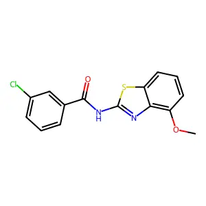 3-chloro-N-(4-methoxy-1,3-benzothiazol-2-yl)benzene-1-carboximidic acid structure