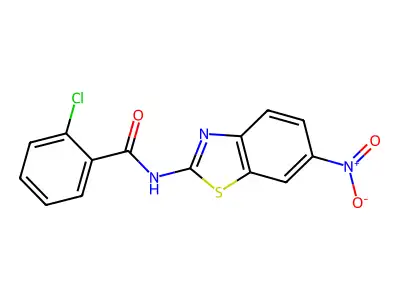 2-chloro-N-(6-nitro-1,3-benzothiazol-2-yl)benzamide structure