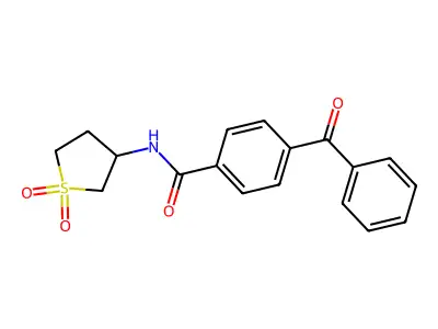 4-benzoyl-N-(1,1-dioxo-1lambda6-thiolan-3-yl)benzamide structure