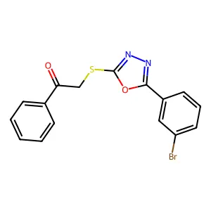 2-{[5-(3-Bromophenyl)-1,3,4-oxadiazol-2-yl]sulfanyl}-1-phenylethan-1-one structure