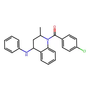 [4-anilino-2-methyl-3,4-dihydro-1(2H)-quinolinyl](4-chlorophenyl)methanone structure
