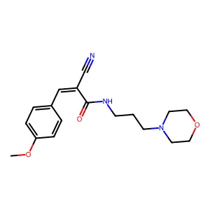 (E)-2-cyano-3-(4-methoxyphenyl)-N-(3-morpholin-4-ylpropyl)prop-2-enamide structure