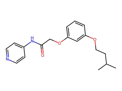 2-[3-(3-methylbutoxy)phenoxy]-N-pyridin-4-ylacetamide structure