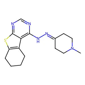 1-methyl-4-piperidinone 5,6,7,8-tetrahydro[1]benzothieno[2,3-d]pyrimidin-4-ylhydrazone structure