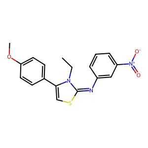 3-ethyl-4-(4-methoxyphenyl)-N-(3-nitrophenyl)-1,3-thiazol-2-imine structure