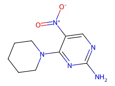 5-Nitro-4-(1-piperidinyl)-2-pyrimidinamine structure