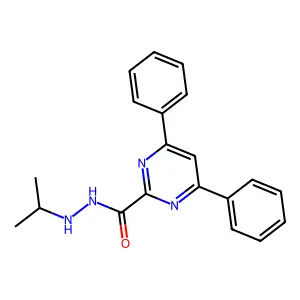 4,6-diphenyl-N'-propan-2-ylpyrimidine-2-carbohydrazide structure