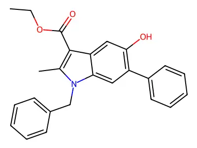 ethyl 1-benzyl-5-hydroxy-2-methyl-6-phenyl-1H-indole-3-carboxylate structure