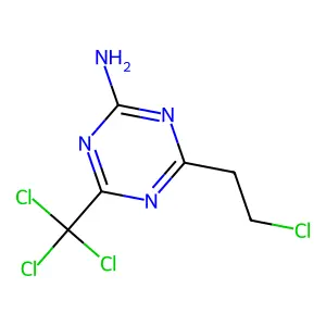 4-(2-Chloroethyl)-6-(trichloromethyl)-1,3,5-triazin-2-amine structure