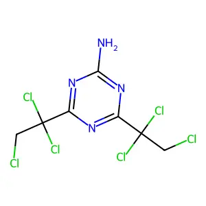 4,6-Bis(1,1,2-trichloroethyl)-1,3,5-triazin-2-amine structure