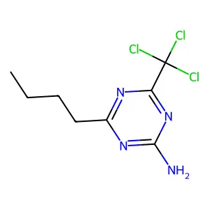 1,3,5-Triazin-2-amine, 4-butyl-6-(trichloromethyl)- structure
