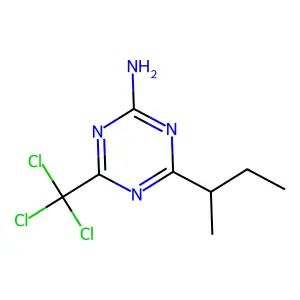4-Butan-2-yl-6-(trichloromethyl)-1,3,5-triazin-2-amine structure