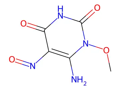 6-Amino-1-methoxy-5-nitrosopyrimidine-2,4-dione structure