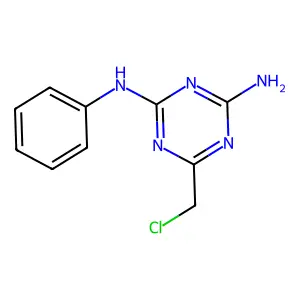 6-(chloromethyl)-2-N-phenyl-1,3,5-triazine-2,4-diamine structure