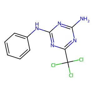 2-N-phenyl-6-(trichloromethyl)-1,3,5-triazine-2,4-diamine structure